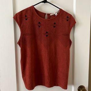 Max Studio suede cutout top